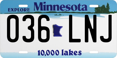 MN license plate 036LNJ
