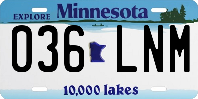 MN license plate 036LNM