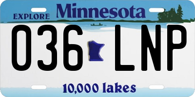 MN license plate 036LNP