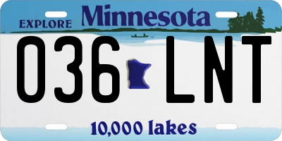 MN license plate 036LNT