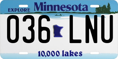 MN license plate 036LNU