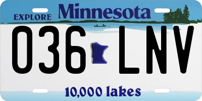 MN license plate 036LNV