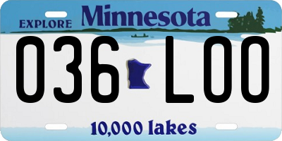MN license plate 036LOO