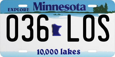 MN license plate 036LOS