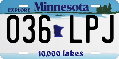 MN license plate 036LPJ