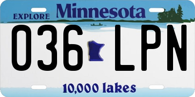 MN license plate 036LPN