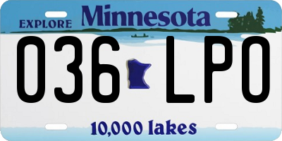 MN license plate 036LPO