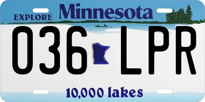 MN license plate 036LPR
