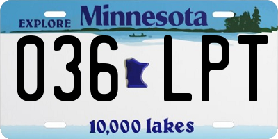 MN license plate 036LPT