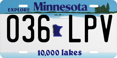 MN license plate 036LPV