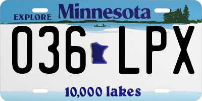 MN license plate 036LPX