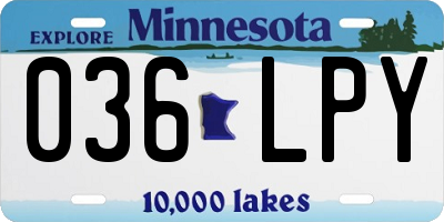 MN license plate 036LPY