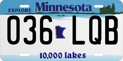 MN license plate 036LQB