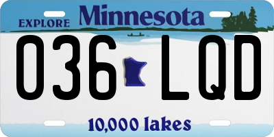 MN license plate 036LQD