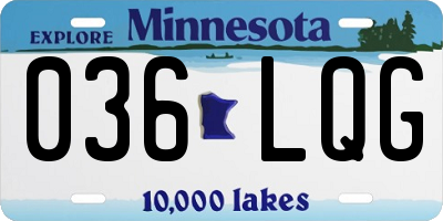 MN license plate 036LQG