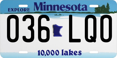 MN license plate 036LQO