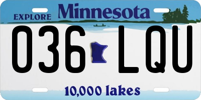 MN license plate 036LQU
