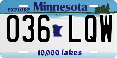 MN license plate 036LQW