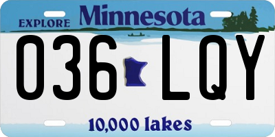 MN license plate 036LQY