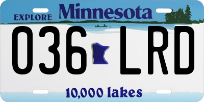 MN license plate 036LRD