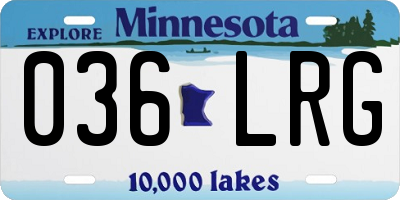 MN license plate 036LRG