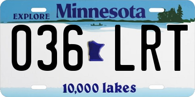 MN license plate 036LRT