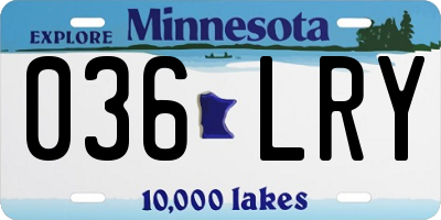 MN license plate 036LRY