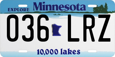 MN license plate 036LRZ