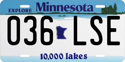 MN license plate 036LSE