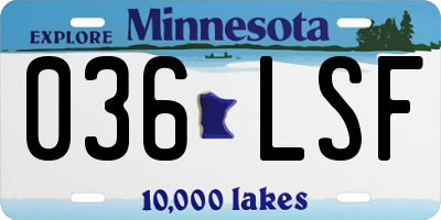 MN license plate 036LSF