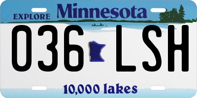 MN license plate 036LSH