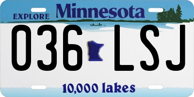 MN license plate 036LSJ