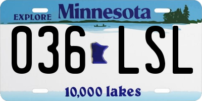 MN license plate 036LSL