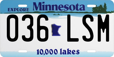 MN license plate 036LSM
