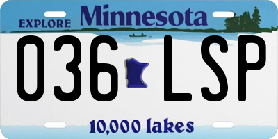 MN license plate 036LSP