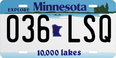 MN license plate 036LSQ