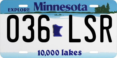 MN license plate 036LSR
