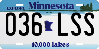 MN license plate 036LSS