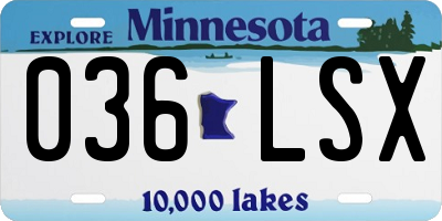 MN license plate 036LSX