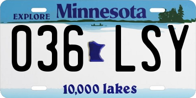 MN license plate 036LSY