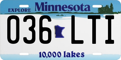 MN license plate 036LTI
