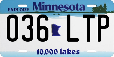 MN license plate 036LTP