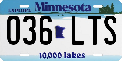 MN license plate 036LTS