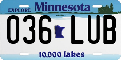 MN license plate 036LUB