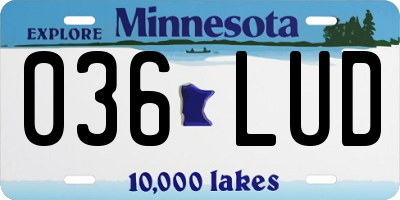 MN license plate 036LUD