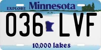 MN license plate 036LVF