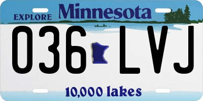 MN license plate 036LVJ