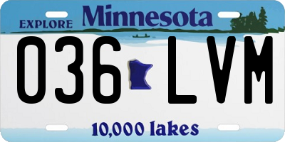 MN license plate 036LVM