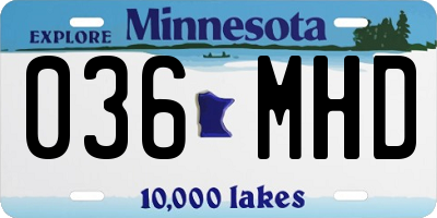 MN license plate 036MHD