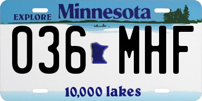 MN license plate 036MHF